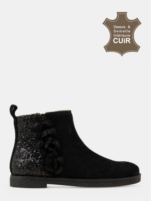 Bottines noires pailletées...