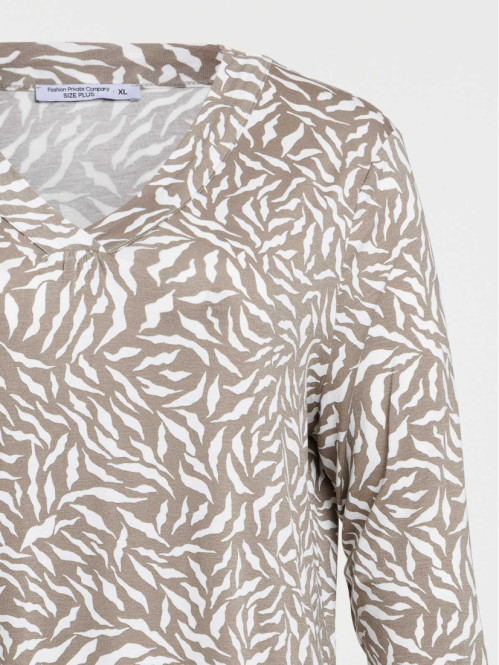 T-shirt col V grande taille...