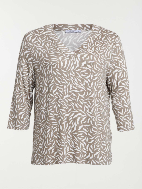 T-shirt col V grande taille...