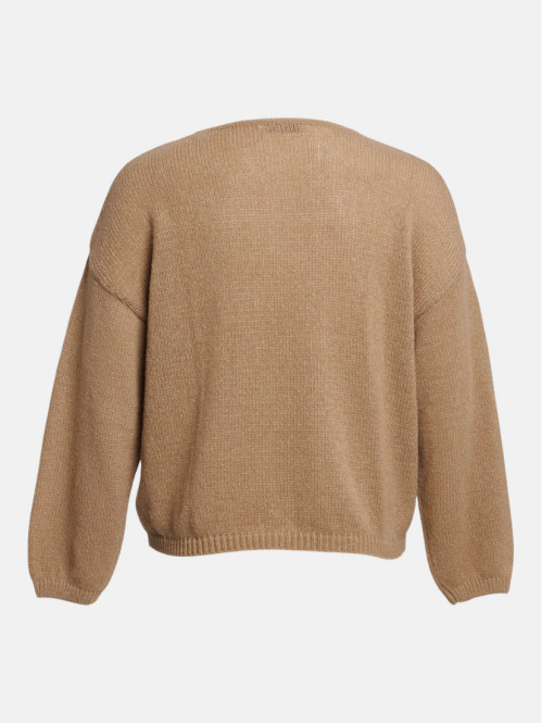 Pull col V fauve grande...