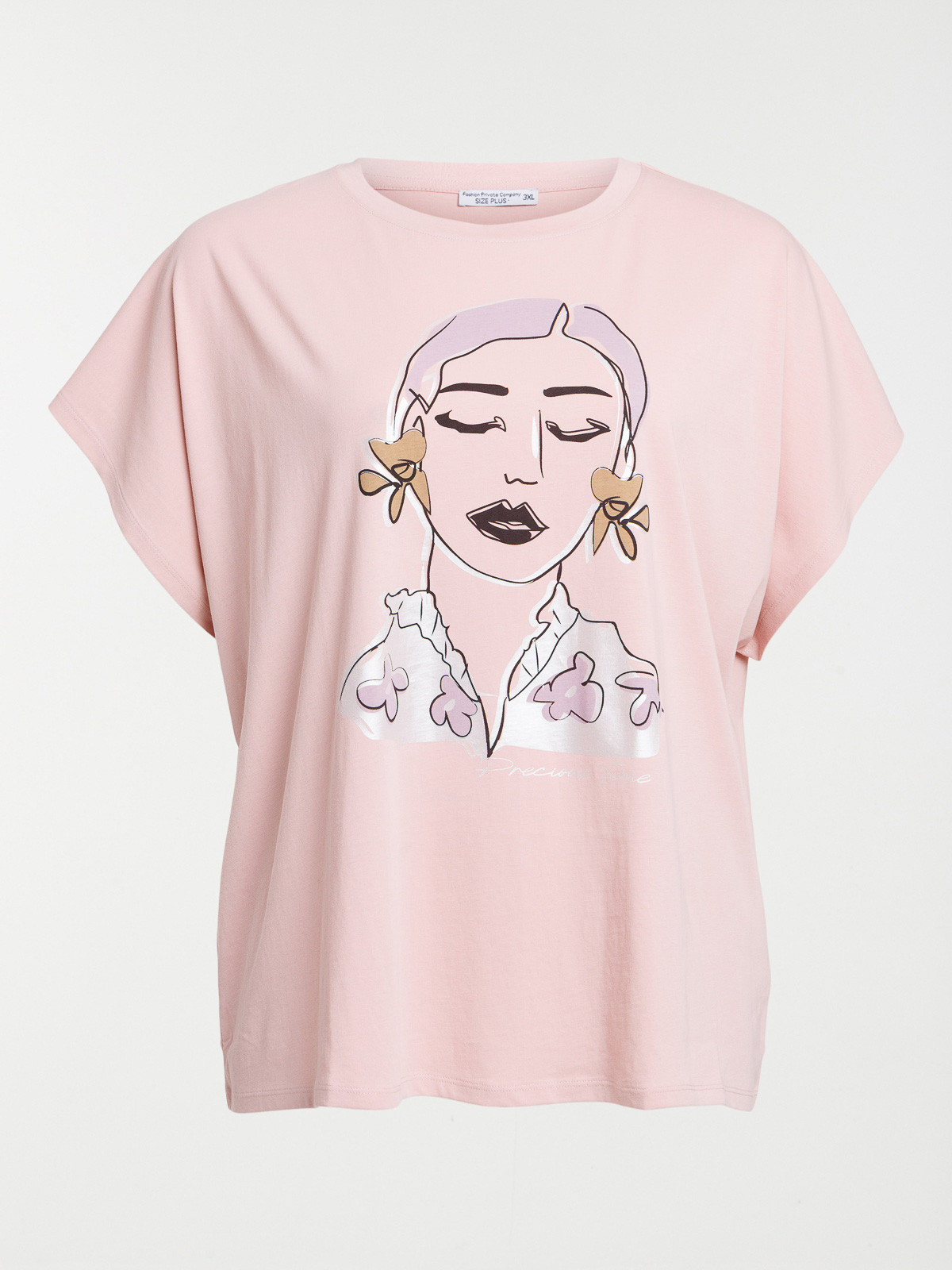 T-shirt motif visage grande taille femme T-shirt motif visage grande taille femme