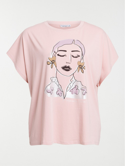 T-shirt motif visage grande...
