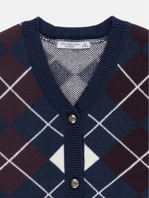 Gilet carreaux bleu empire...
