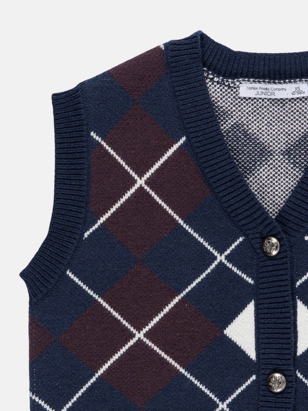 Gilet carreaux bleu empire fille (XXS-M)