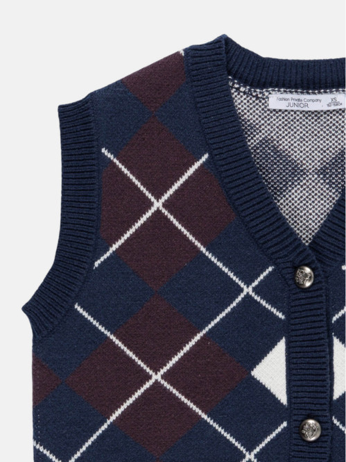 Gilet carreaux bleu empire...