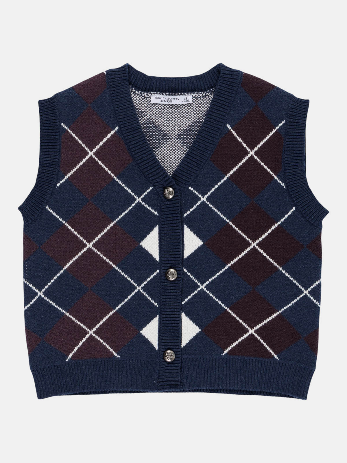 Gilet carreaux bleu empire fille (XXS-M)