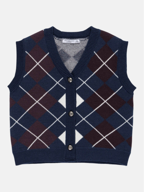 Gilet carreaux bleu empire...