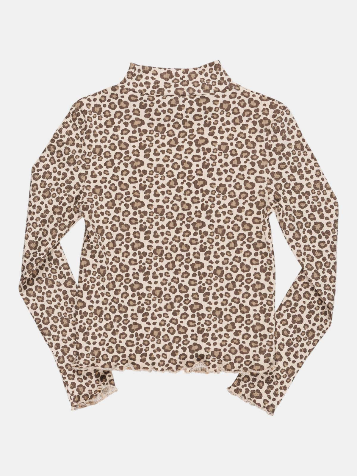 T-shirt léopard côtelé fille (3-12A)