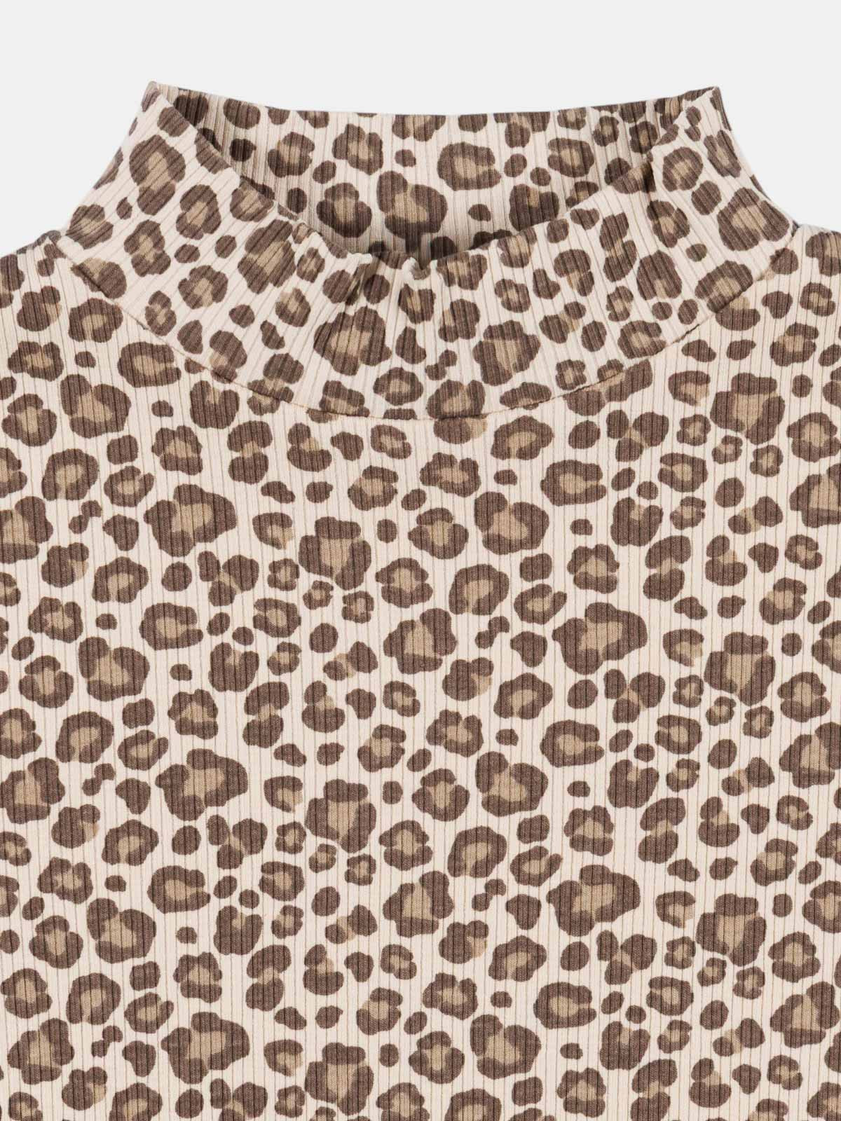 T-shirt léopard côtelé fille (3-12A)