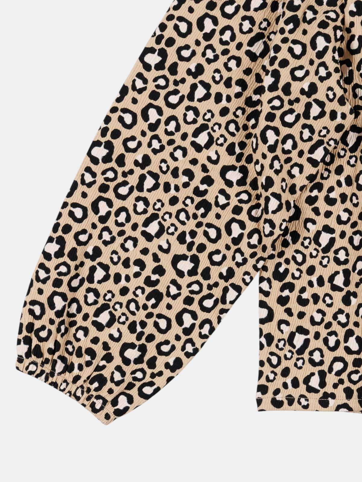 Blouse léopard avec nœuds fille (3-12A) Blouse léopard avec nœuds fille (3-12A)