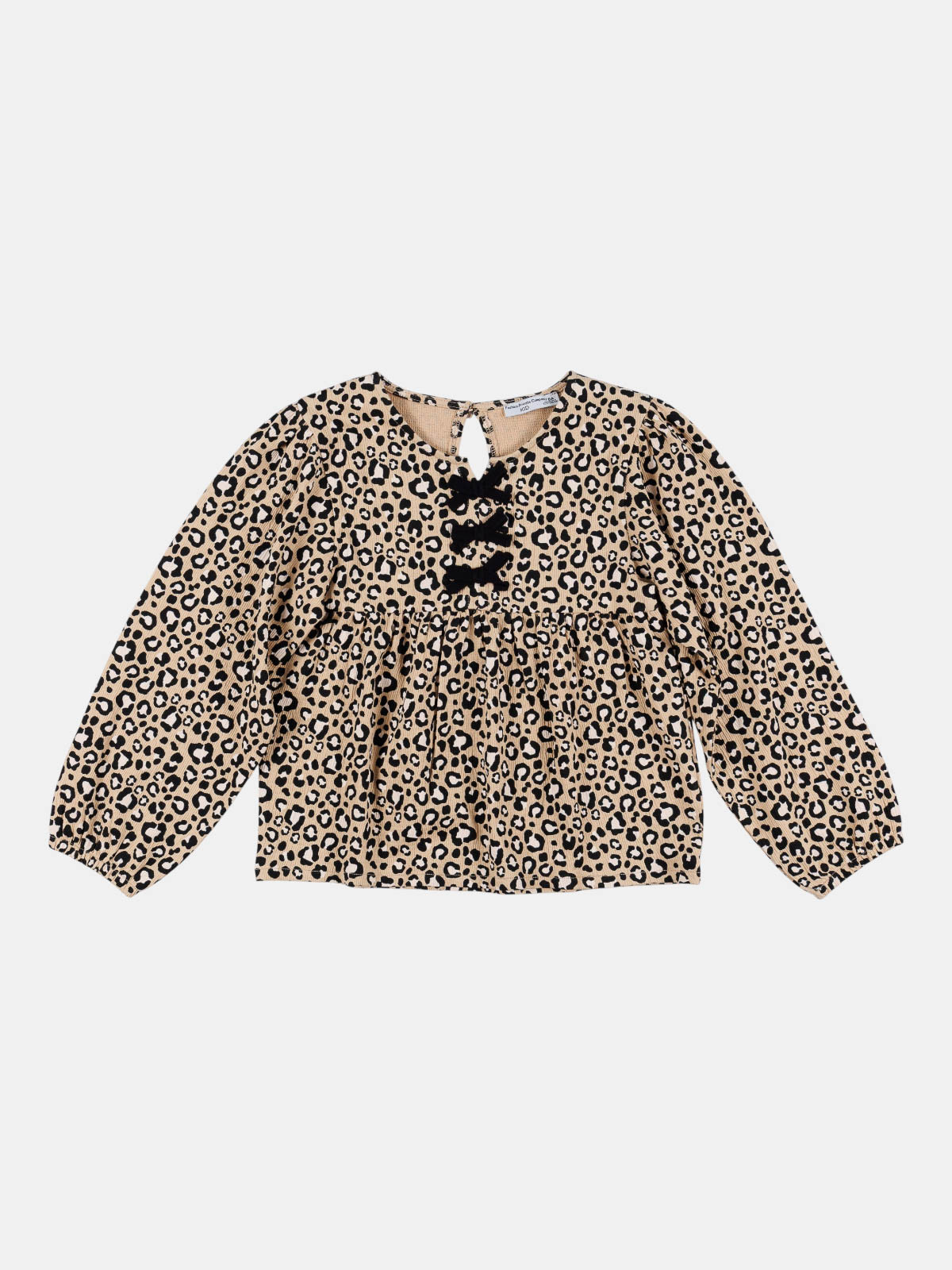 Blouse léopard avec nœuds fille (3-12A) Blouse léopard avec nœuds fille (3-12A)