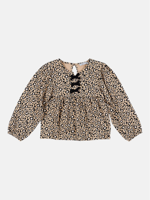 Blouse léopard avec nœuds...