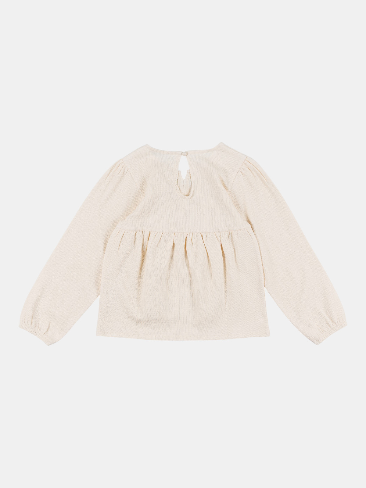 Blouse col rond avec nœuds fille (3-12A) Blouse col rond avec nœuds fille (3-12A)