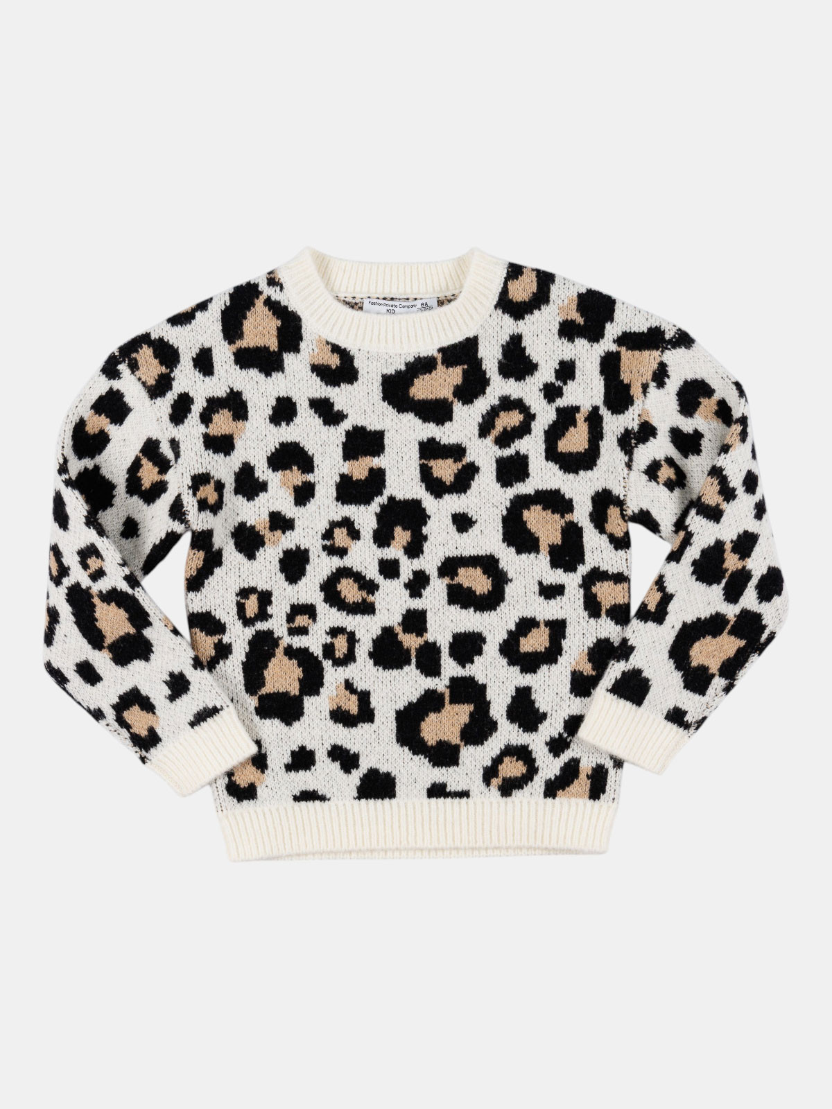 Pull motif léopard fille (3-12A) Pull motif léopard fille (3-12A)