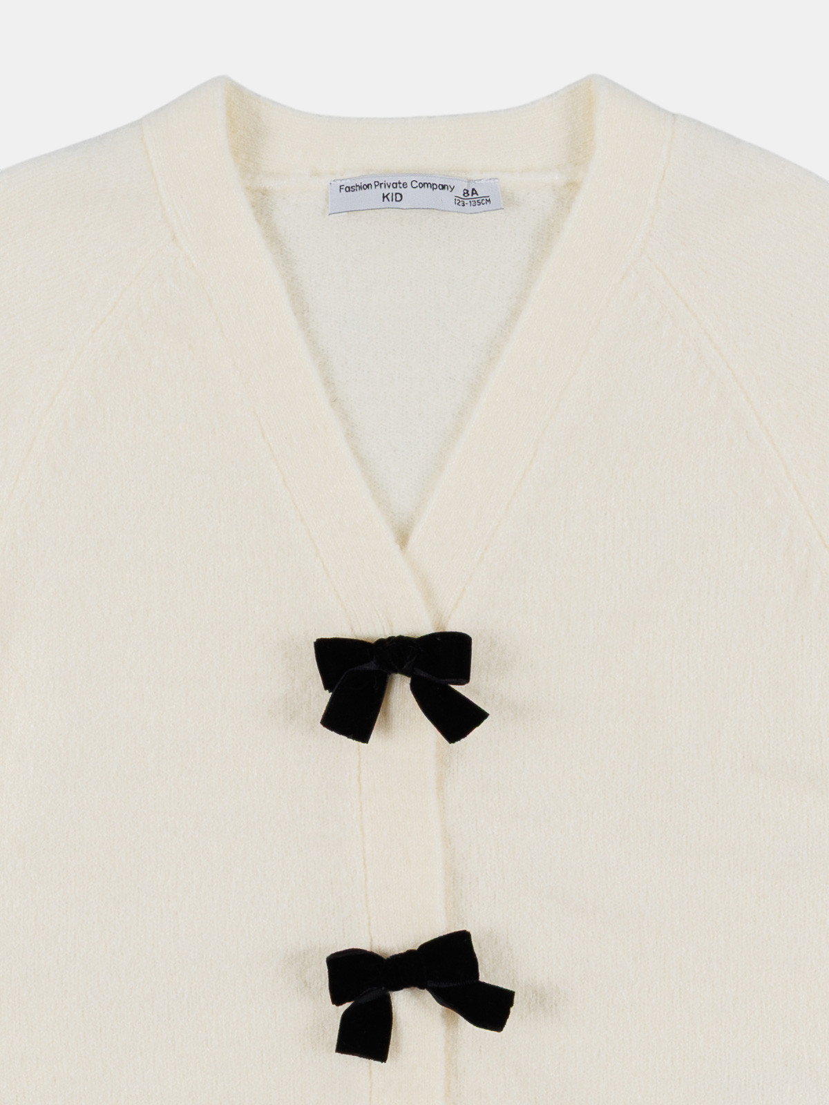 Gilet boutonné avec nœuds fille (3-12A)