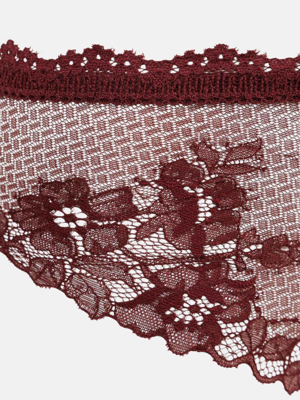 Shorty dentelle burgundy femme (S-XL) Shorty dentelle burgundy femme (S-XL)