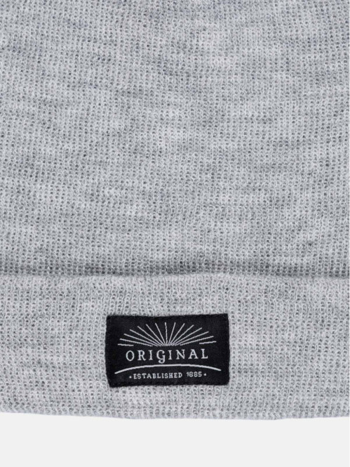 Bonnet revers gris homme