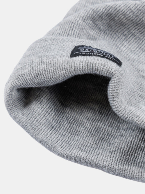Bonnet revers gris homme