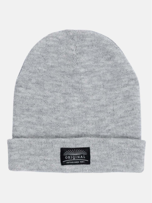 Bonnet revers gris homme