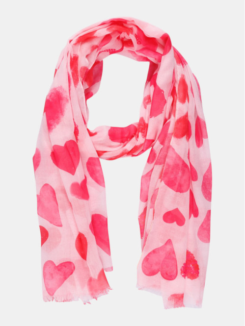 Foulard motif coeur femme
