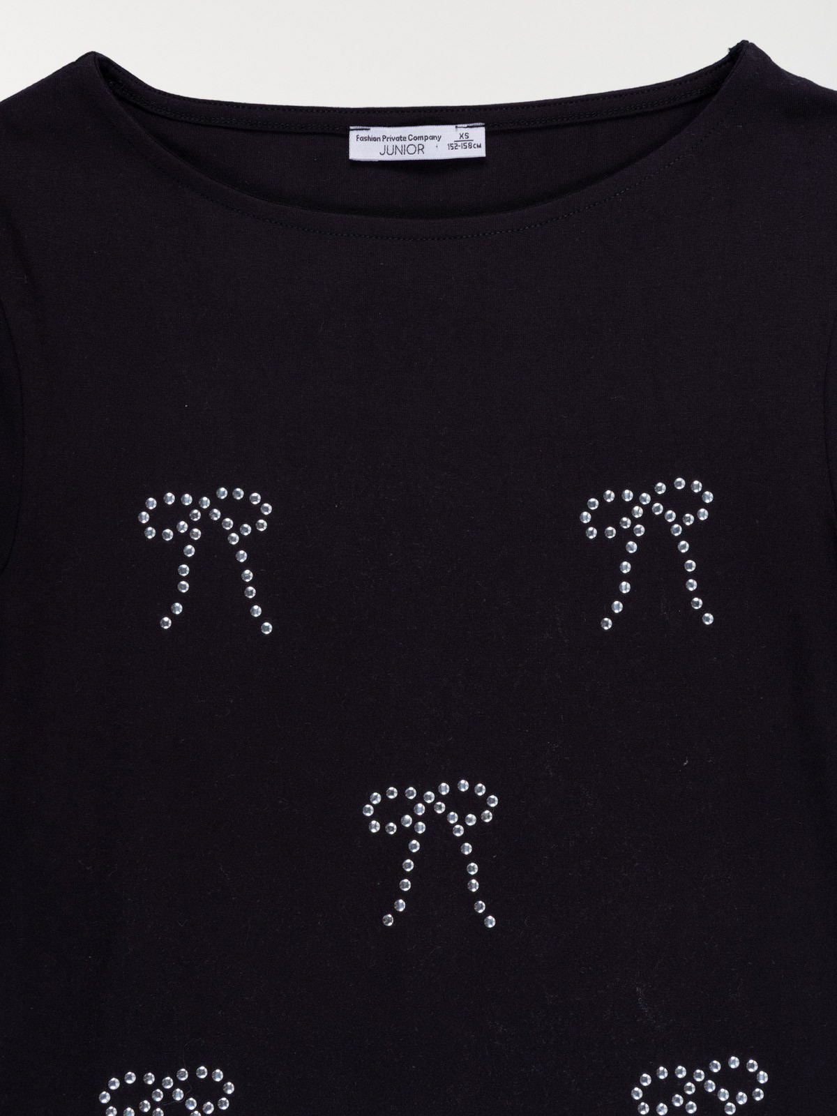 T-shirt noeuds en strass fille (XXS-M) T-shirt noeuds en strass fille (XXS-M)