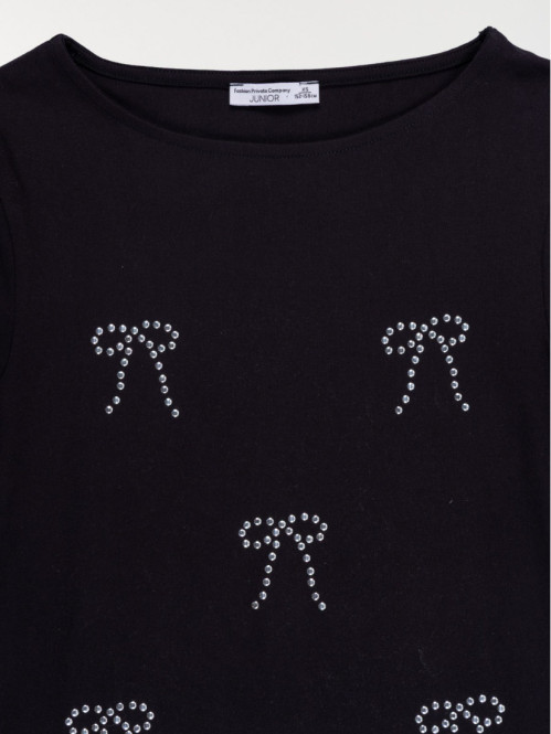 T-shirt noeuds en strass...