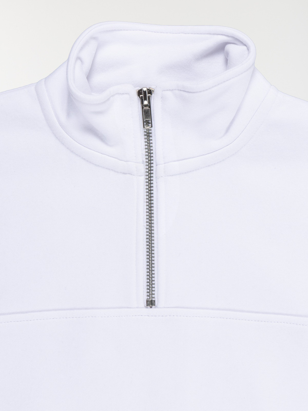 Sweat col zippé blanc garçon (XXS-M) Sweat col zippé blanc garçon (XXS-M)