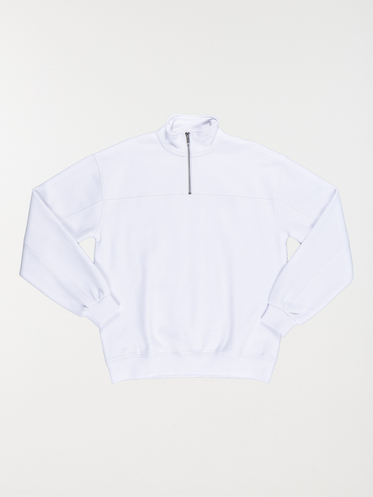 Sweat col zippé blanc garçon (XXS-M) Sweat col zippé blanc garçon (XXS-M)