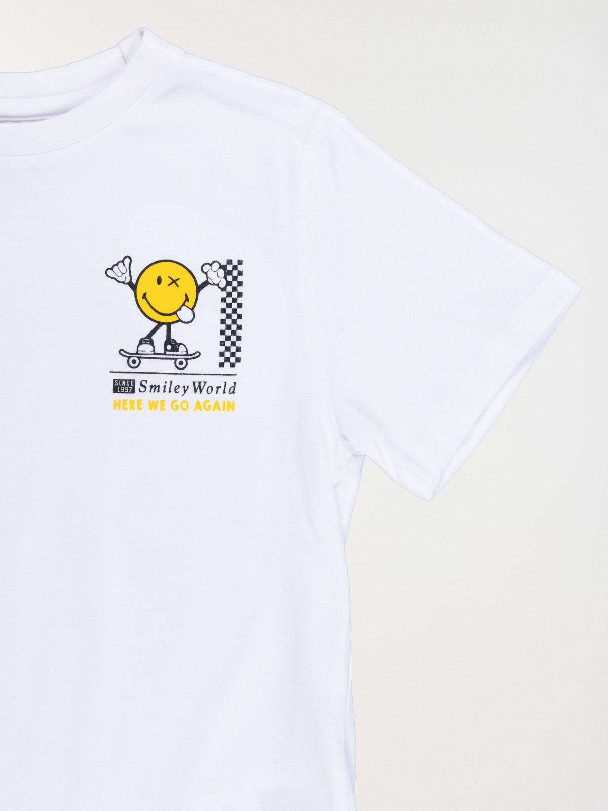 Tee-shirt Smiley garçon blanc (6-12A) Tee-shirt Smiley garçon blanc (6-12A)
