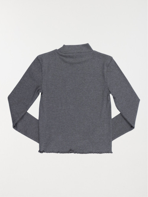 T-shirt col montant uni fille (3-12A) T-shirt col montant uni fille (3-12A)