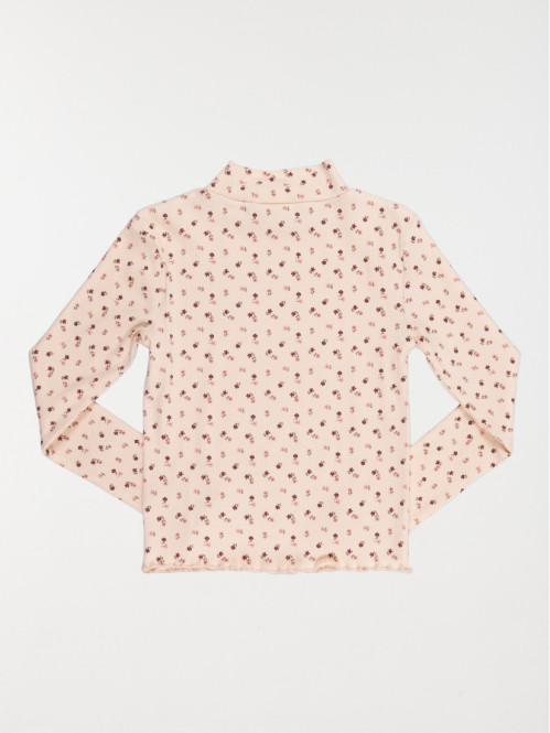 T-shirt col montant fleuri fille (3-12A) T-shirt col montant fleuri fille (3-12A)