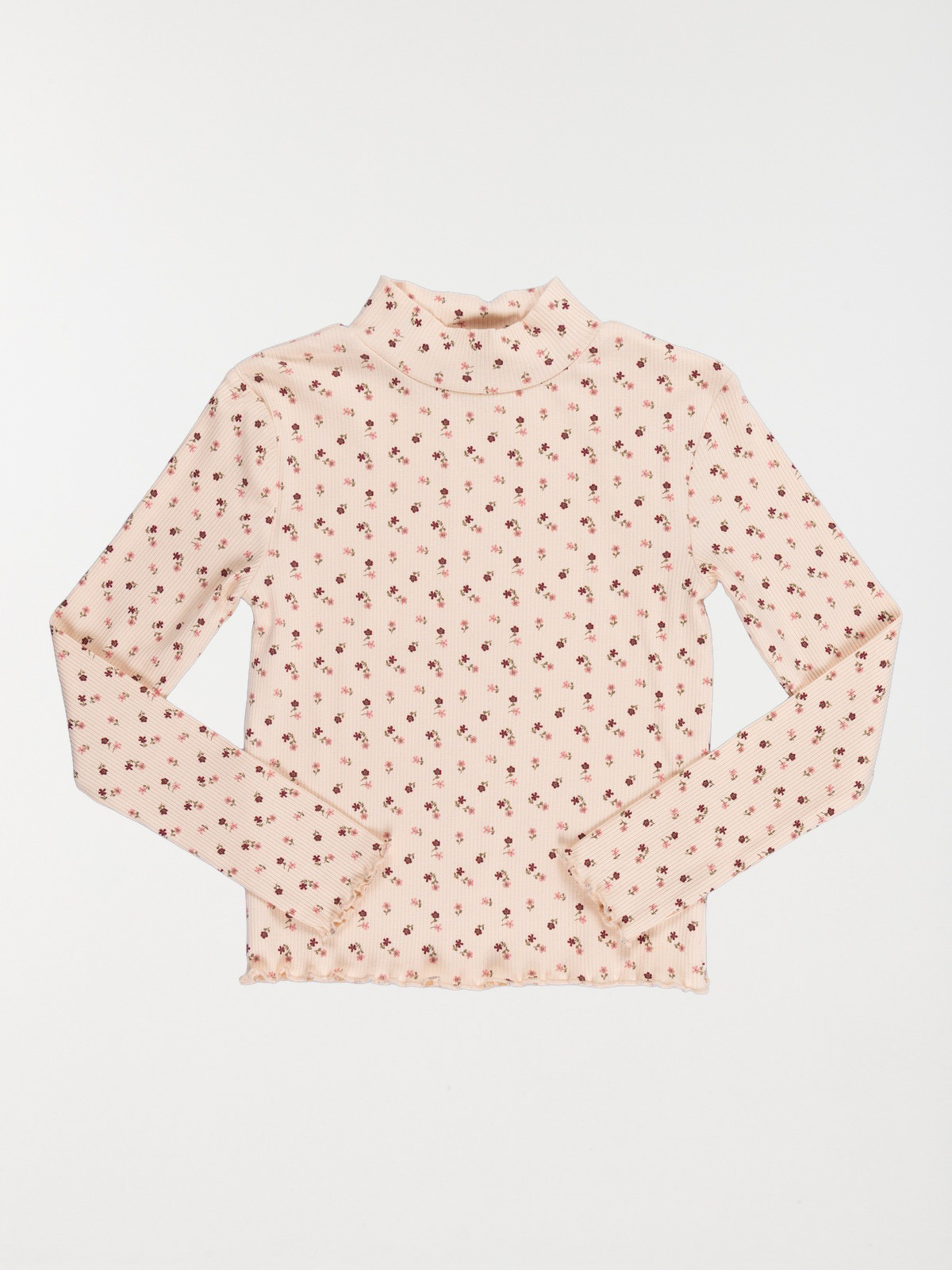 T-shirt col montant fleuri fille (3-12A) T-shirt col montant fleuri fille (3-12A)