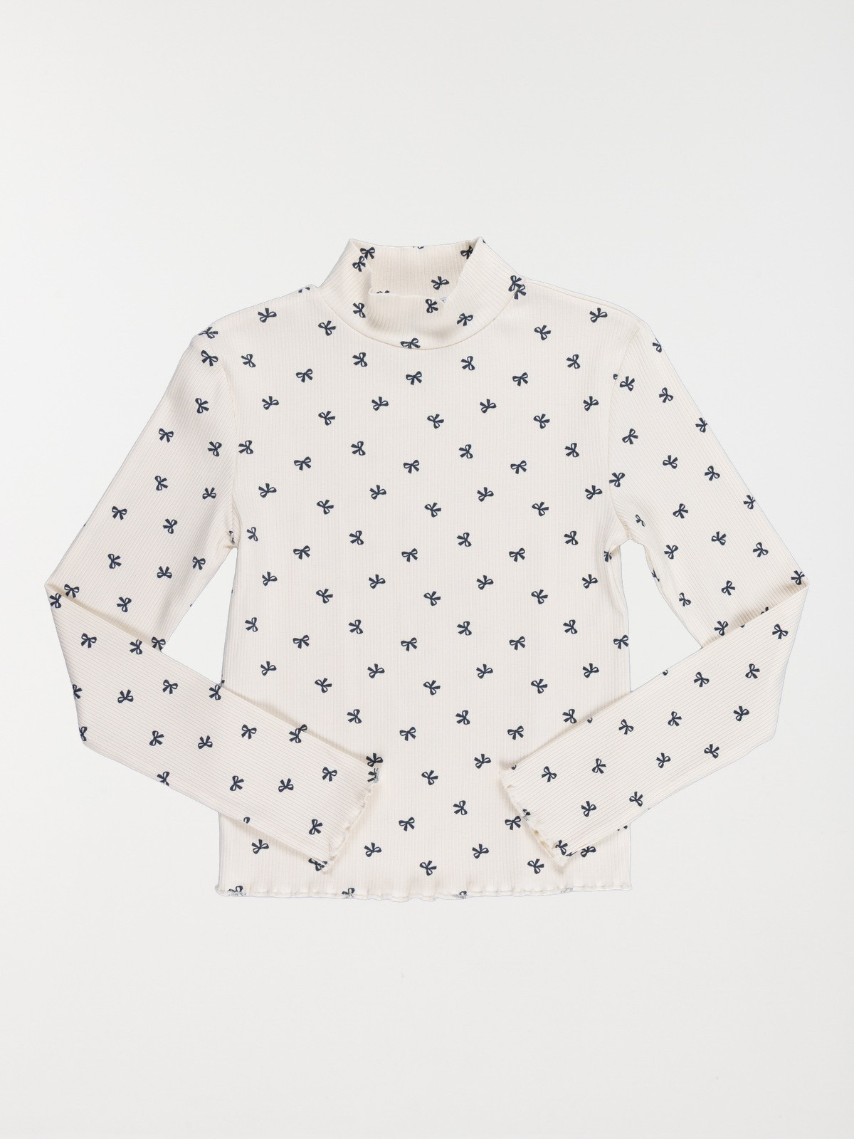 T-shirt col montant noeud fille (3-12A) T-shirt col montant noeud fille (3-12A)
