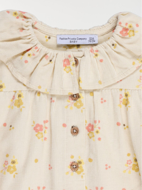 Blouse en velours fleuri...