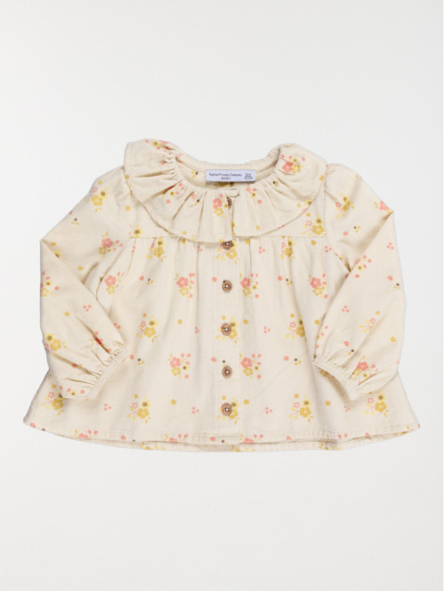 Blouse en velours fleuri...