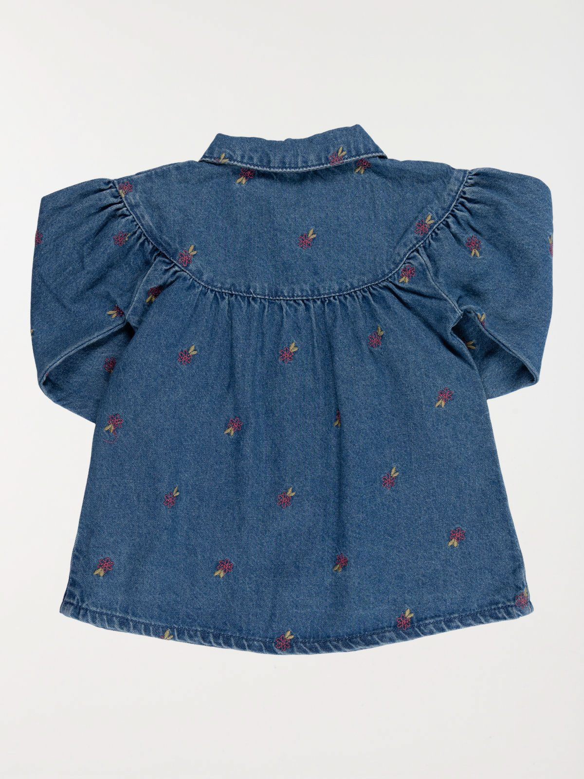 Robe jean fleurs brodées fille (3-36M) Robe jean fleurs brodées fille (3-36M)
