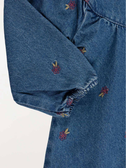 Robe jean fleurs brodées...