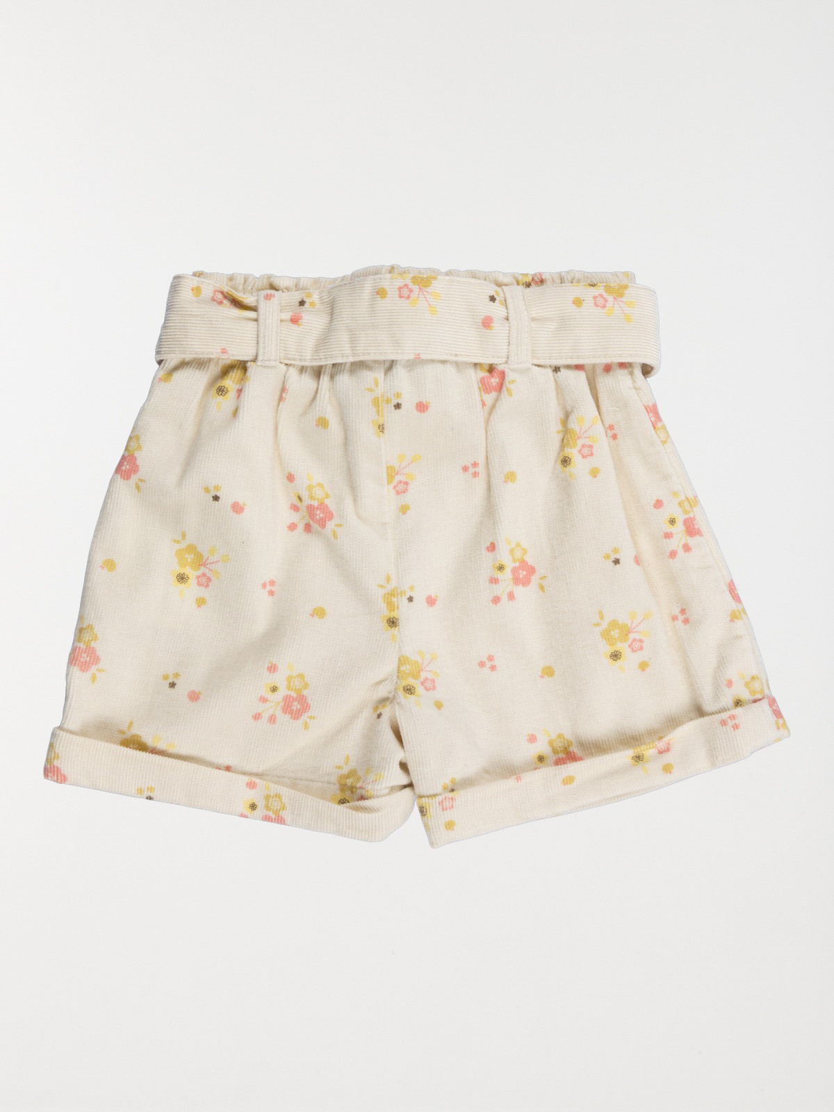 Short en velours fleuri fille (3-36 M) Short en velours fleuri fille (3-36 M)