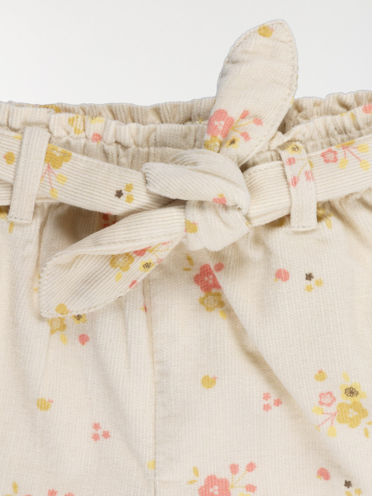 Short en velours fleuri fille (3-36 M) Short en velours fleuri fille (3-36 M)