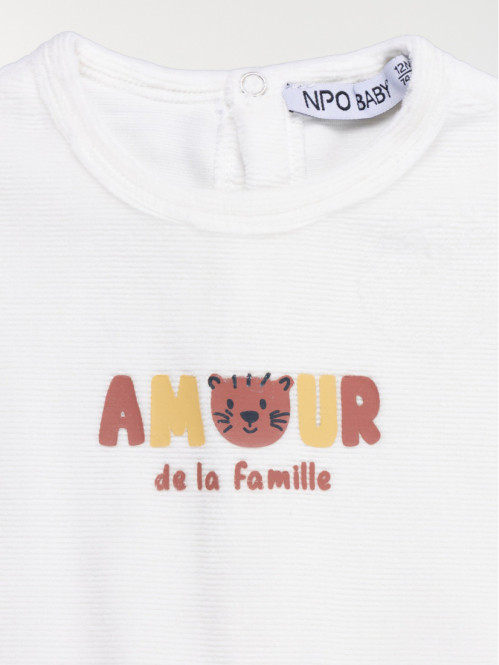 Dors-bien écru amour garçon (3-24M)