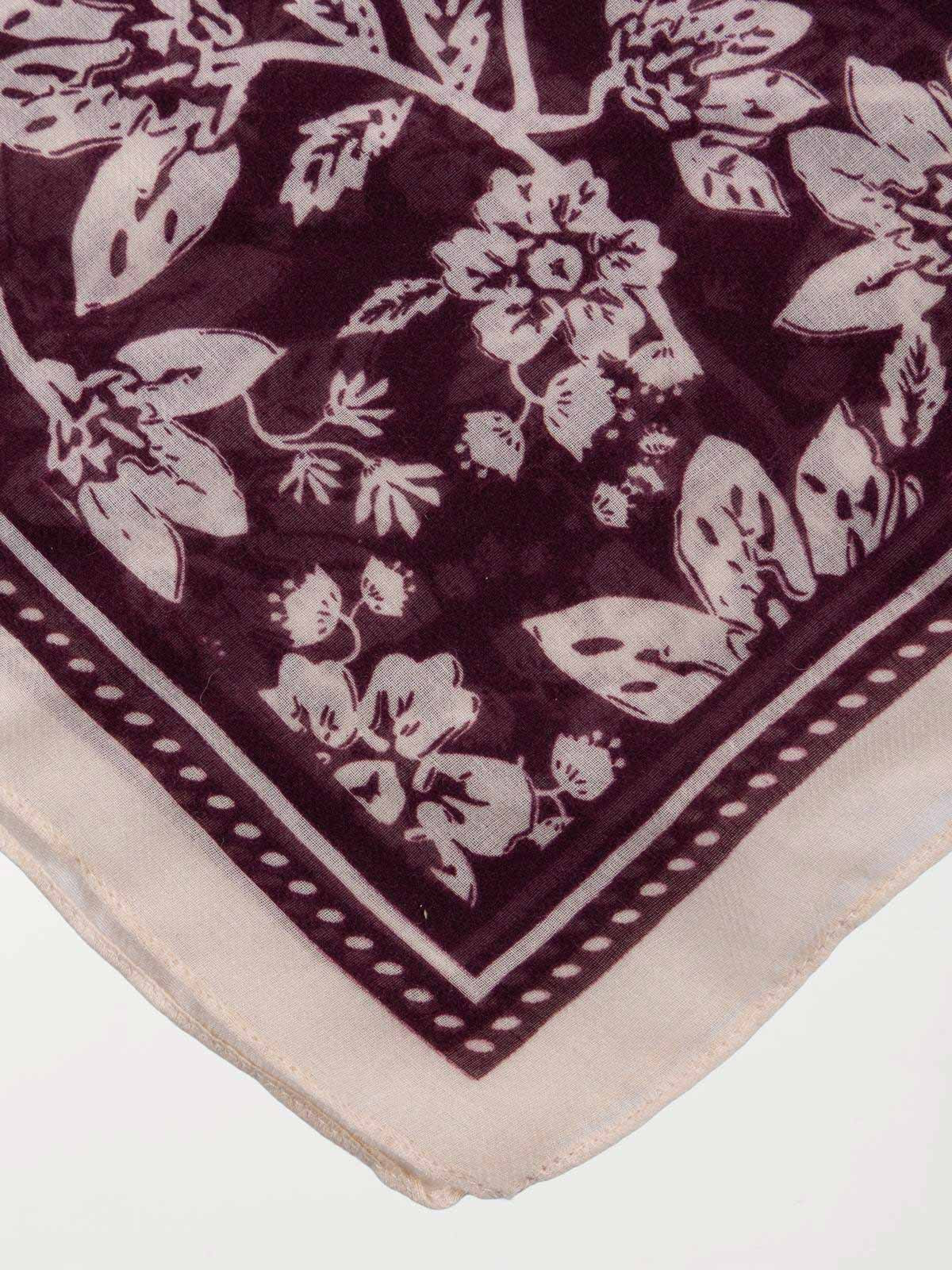 Foulard carré fleuri dark figue femme Foulard carré fleuri dark figue femme