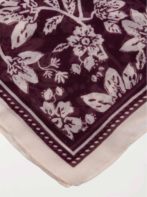 Foulard carré fleuri dark...