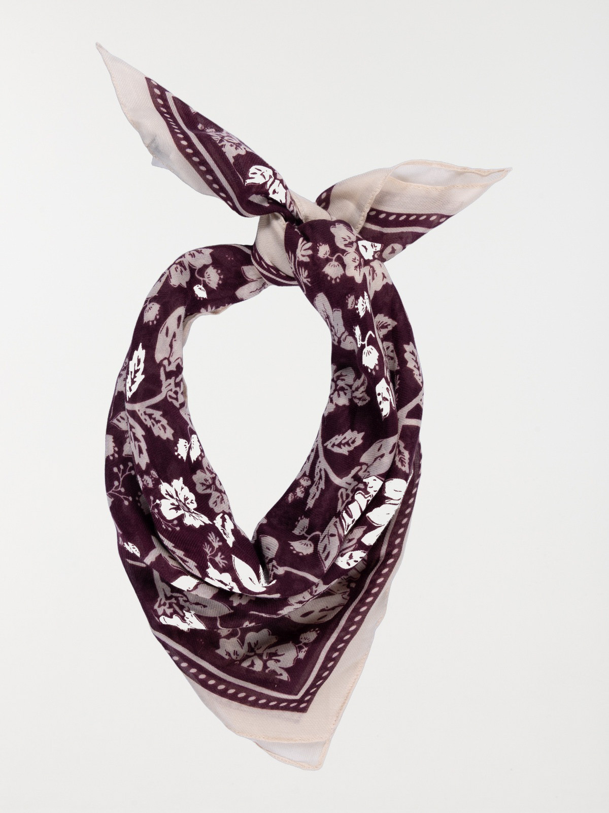 Foulard carré fleuri dark figue femme Foulard carré fleuri dark figue femme