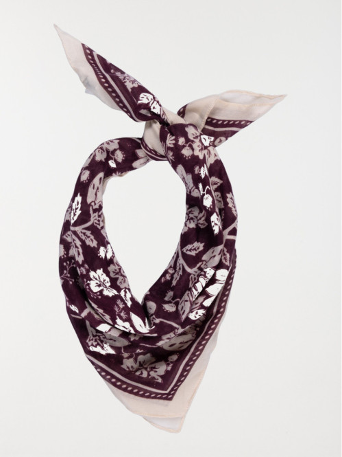 Foulard carré fleuri dark...