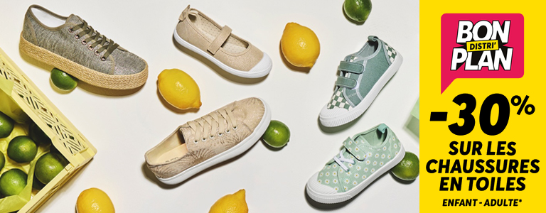 -30% sur les chaussures en toile !