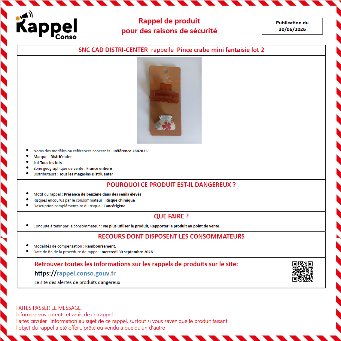 Rappel produit