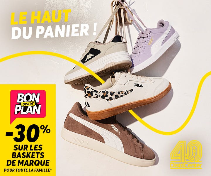 -30% baskets de marque