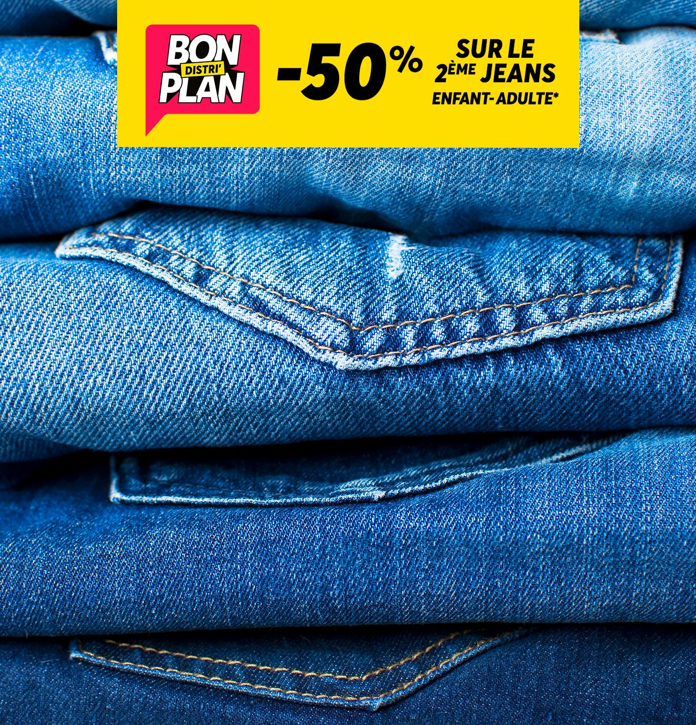 -50% sur le 2ème jeans