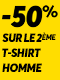 -50% sur le 2ème t-shirt Homme