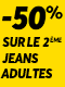 Jeans adultes: le 2ème à -50%